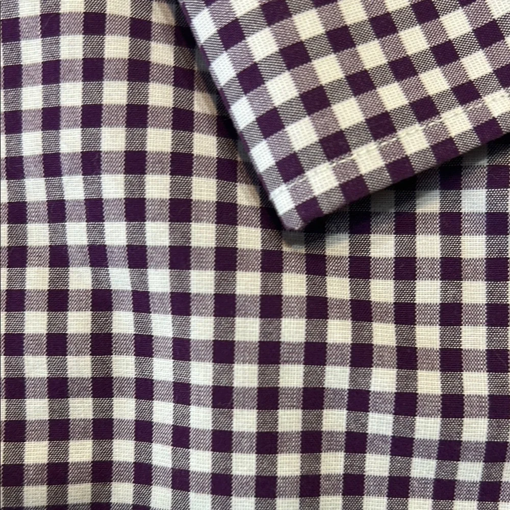 Men's Checkered Shirt - Purple and White